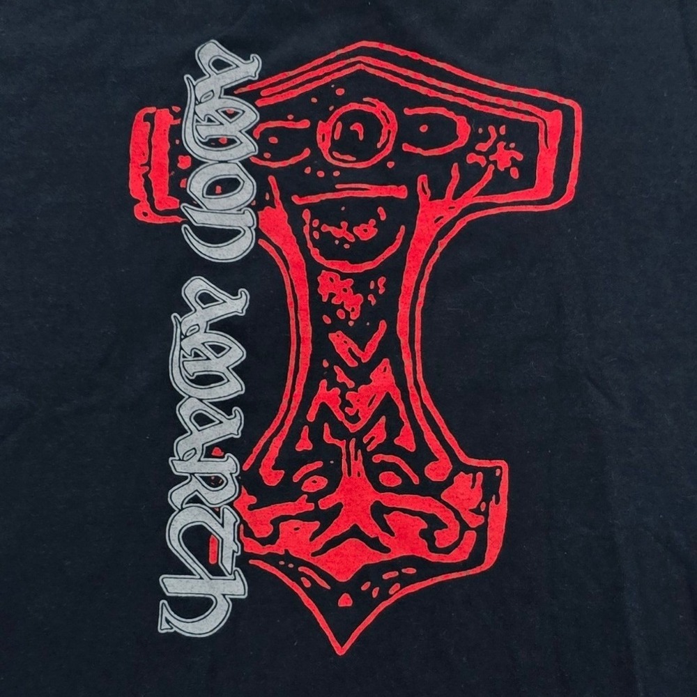 Amon Amarth Shirt Large Thor Hammer Mjolnir Metal Band Tee Black - Picture 2 of 7